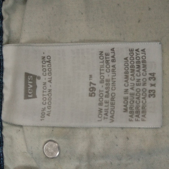 Levi's 597 men's casual low rise boot cut medium wash denim jeans sz 33×34 - Picture 11 of 16